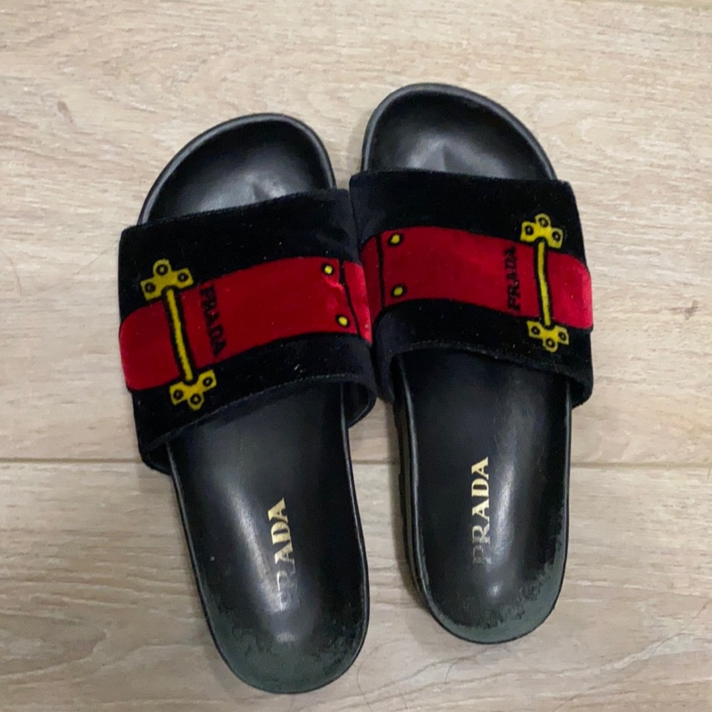 Prada Velvet Slides